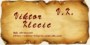 Viktor Klecić vizit kartica